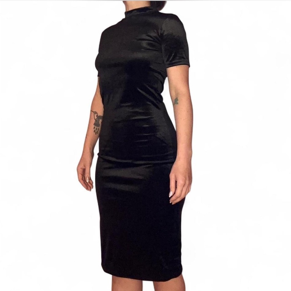 Zara black velvet midi dress - Picture 4 of 5